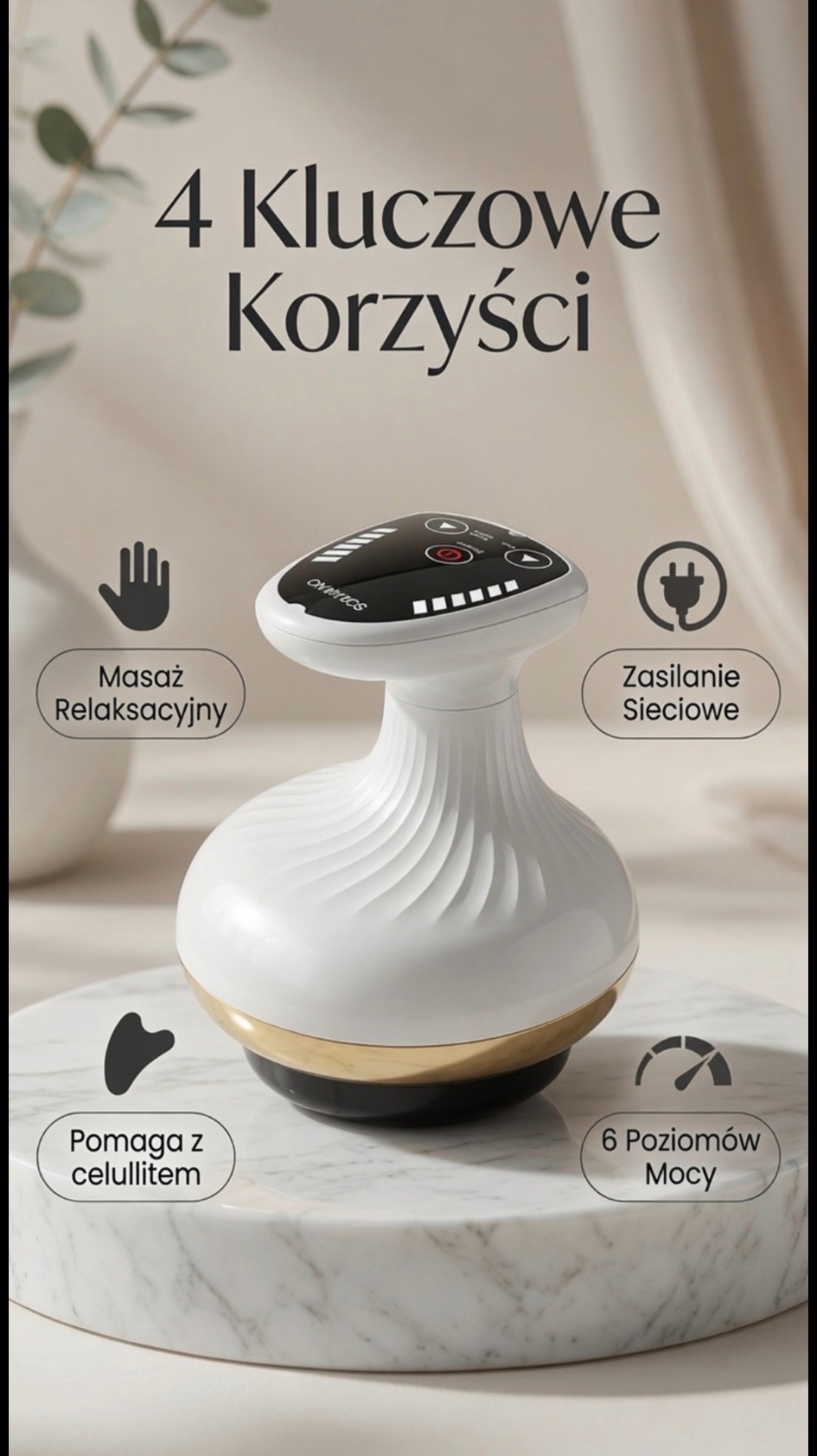 Masaż relaksacyjny, 6 poziomów mocy